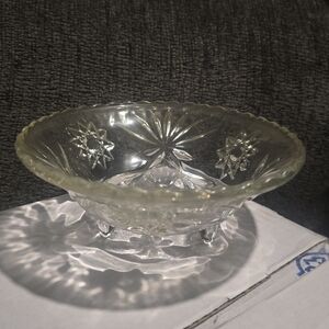 Anchor Hocking | Early American Prescut Footed Glass Candy Dish